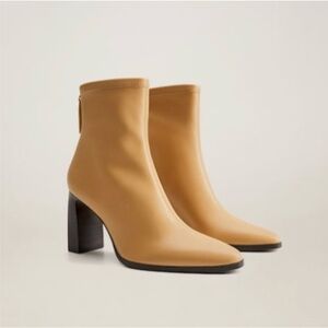 Mango Leather Ankle Boots